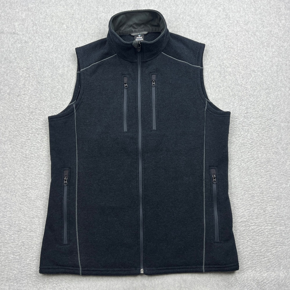 KUHL Interceptr Vest Mens Large Navy Fleece Full Zip Pocket Mock Neck Outdoor
